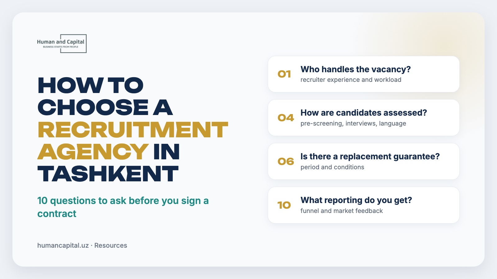 How to choose a recruitment agency in Tashkent