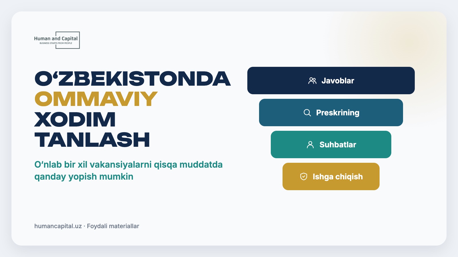 O‘zbekistonda ommaviy xodim tanlash